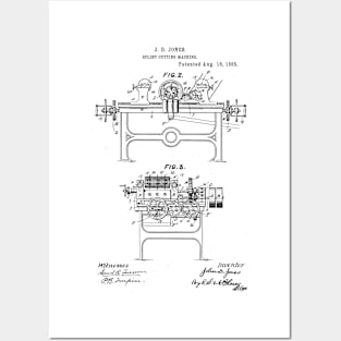 Splint Cutting Machine Vintage Patent Hand Drawing Posters and Art